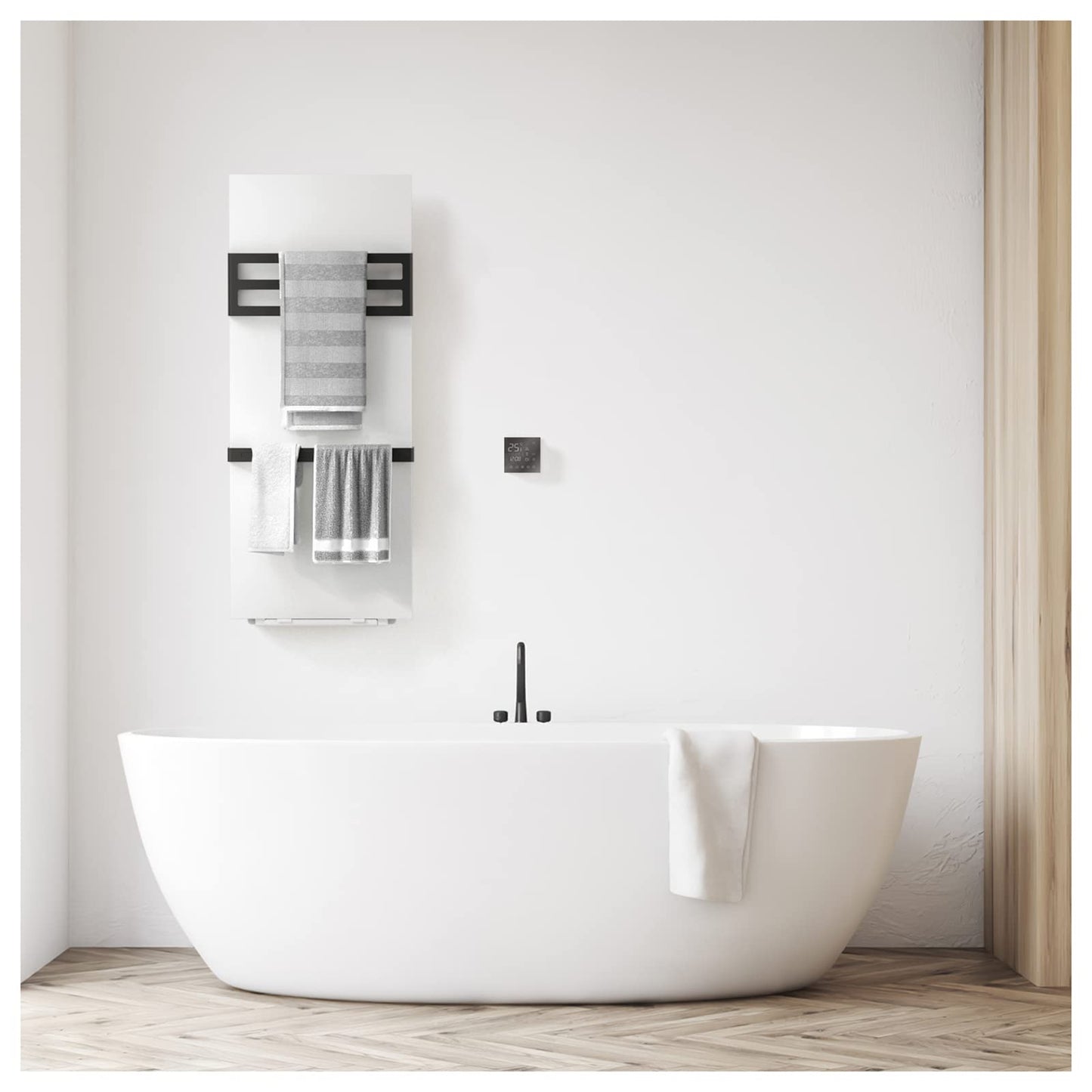 OihPaw Sèche serviette électrique,Radiateur Soufflant 1100X450CM, Porte-Serviettes Chauffant Intelligent avec Minuterie, 4 Modes, 2 Fonctions Chauffe-Serviettes Chauffage Electrique