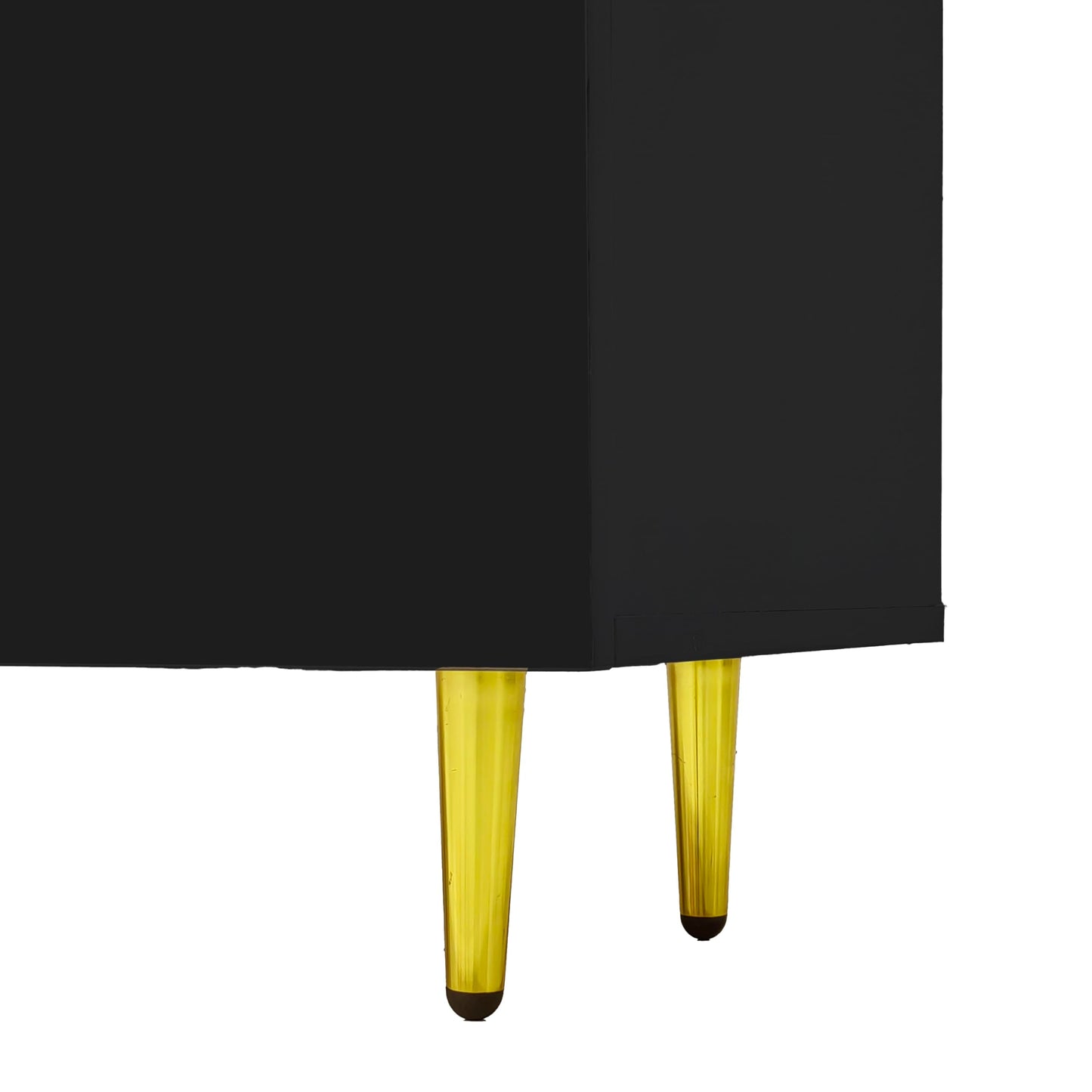 Meuble TV Moderne et Simple, 170 cm Banc TV Brillant avec Quatre Portes, Accents Dorés, Console Multimédia TV pour Les TV jusqu'à 70", Grand Espace de Rangement, Meuble Salon, Facile à Assembler