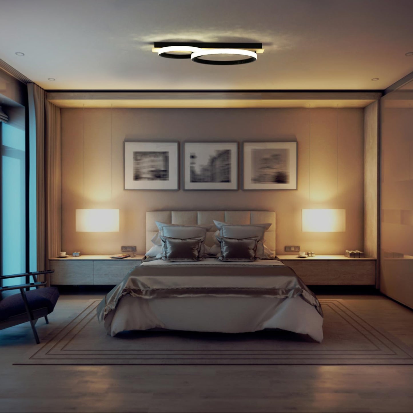 30W Plafonnier LED Dimmable, Luminaire Plafonnier avec Télécommande, Éclairage de Plafond Rond, Plafonnier pour Salle de Bain Chambre Salon Cuisine Couloir