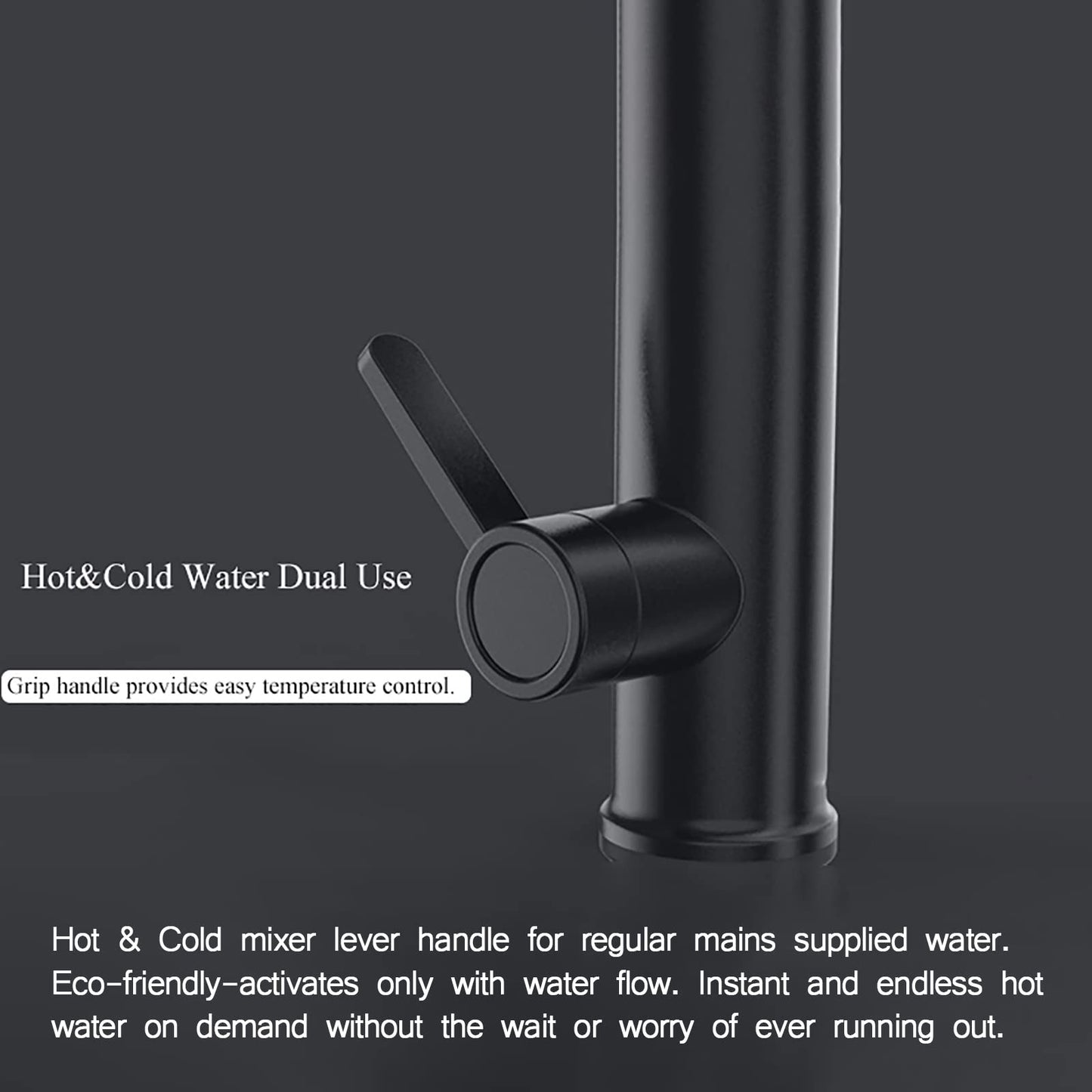 Robinet électrique Eau Chaude 3,2 kW 220V Robinet D'eau Chaude Instantané ABS Noire Robinet Chauffant Instantané avec Affichage de la Température LED, Pour Cuisine, Salle De Bain