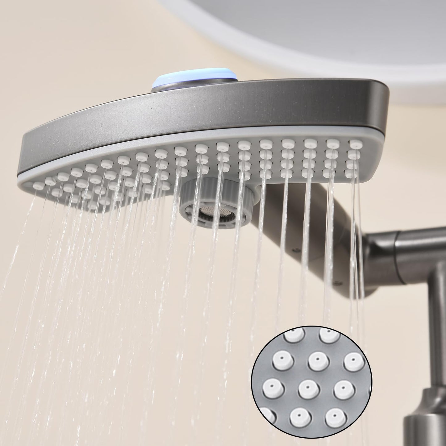 Mitigeur Lavabo Affichage Numérique LED Robinet Lavabo Gris Pistolet Robinet Cascade, Rotation à 360° Robinet Salle de Bain 3 Fonctions Mitigeur Salle de Bain