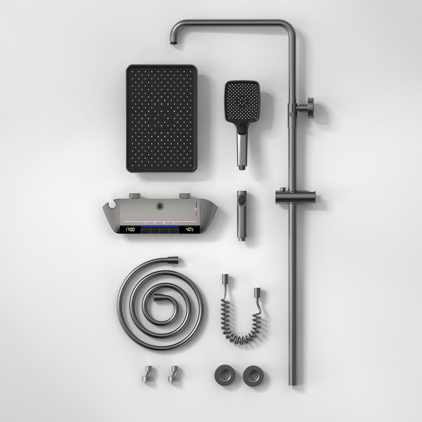 Colonne De Douche Avec Mitigeur Thermostatique Système De Douche Affichage Numérique LED Ensemble De Douche Avec Pommeau De Douche, Douchette, Bidet Douche, Robinet De Baignoire