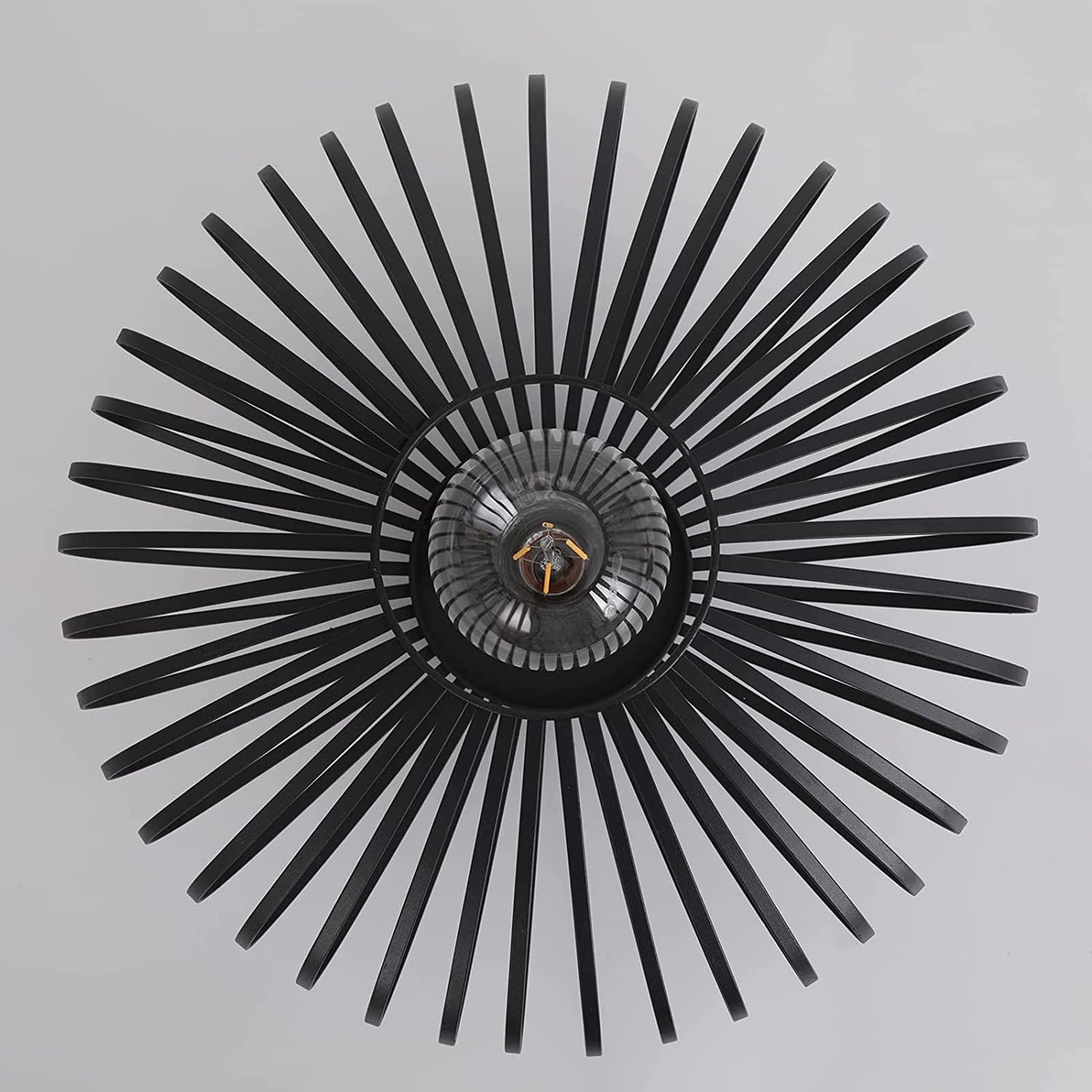 Plafonnier rétro,Plafonnier Industrielle Retro en Métal Cage Fer Noir,Plafonnier Vintage lustre Suspension Luminaire E27 pour Entrée,Porche,Couloir,Salle à Manger
