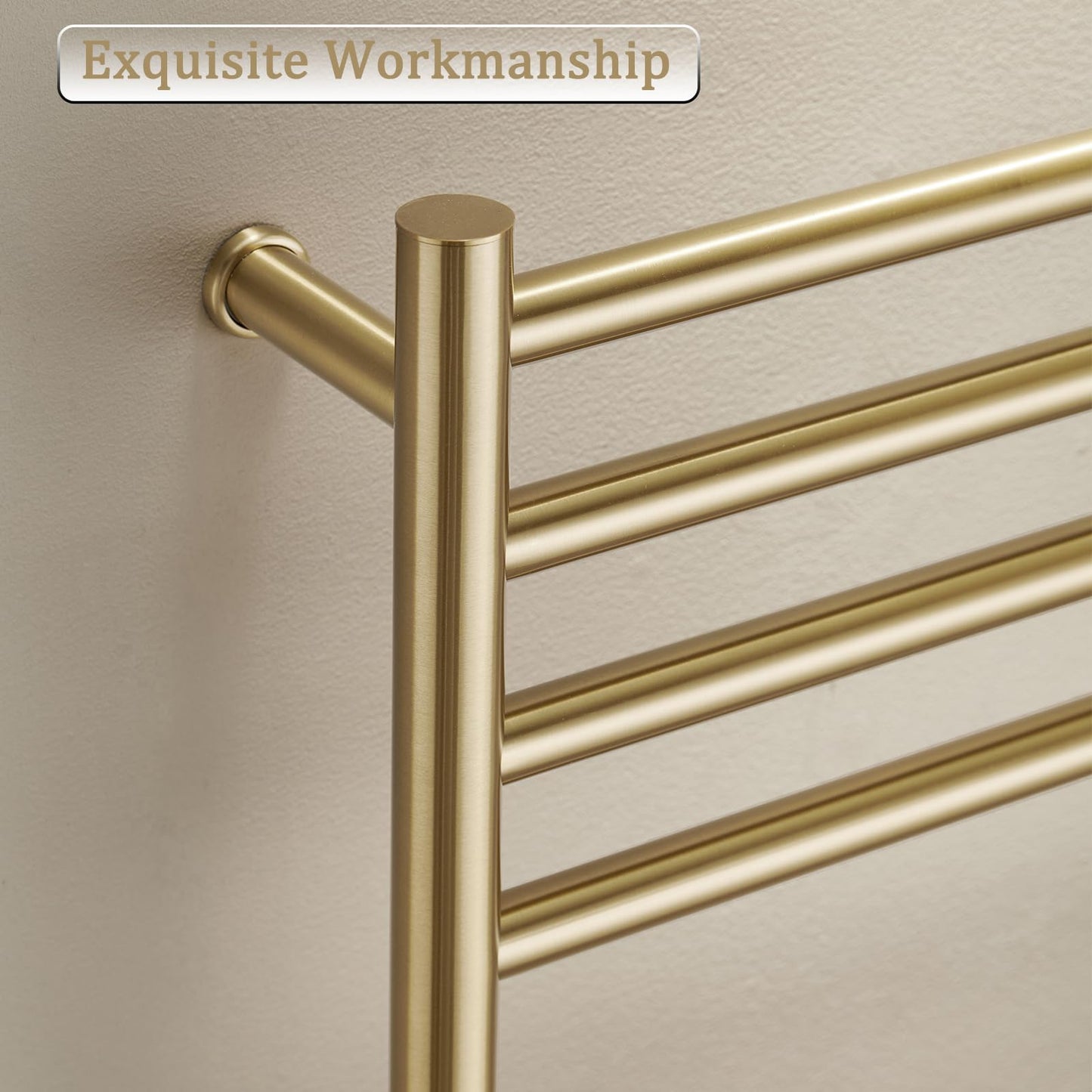Seche Serviette Electrique Or, 162 W Chauffe-Serviettes 110x52x12 cm Porte-Serviettes Chauffant Électrique Mural Température Constante Intelligente Radiateur de Salle de Bain, Plug in