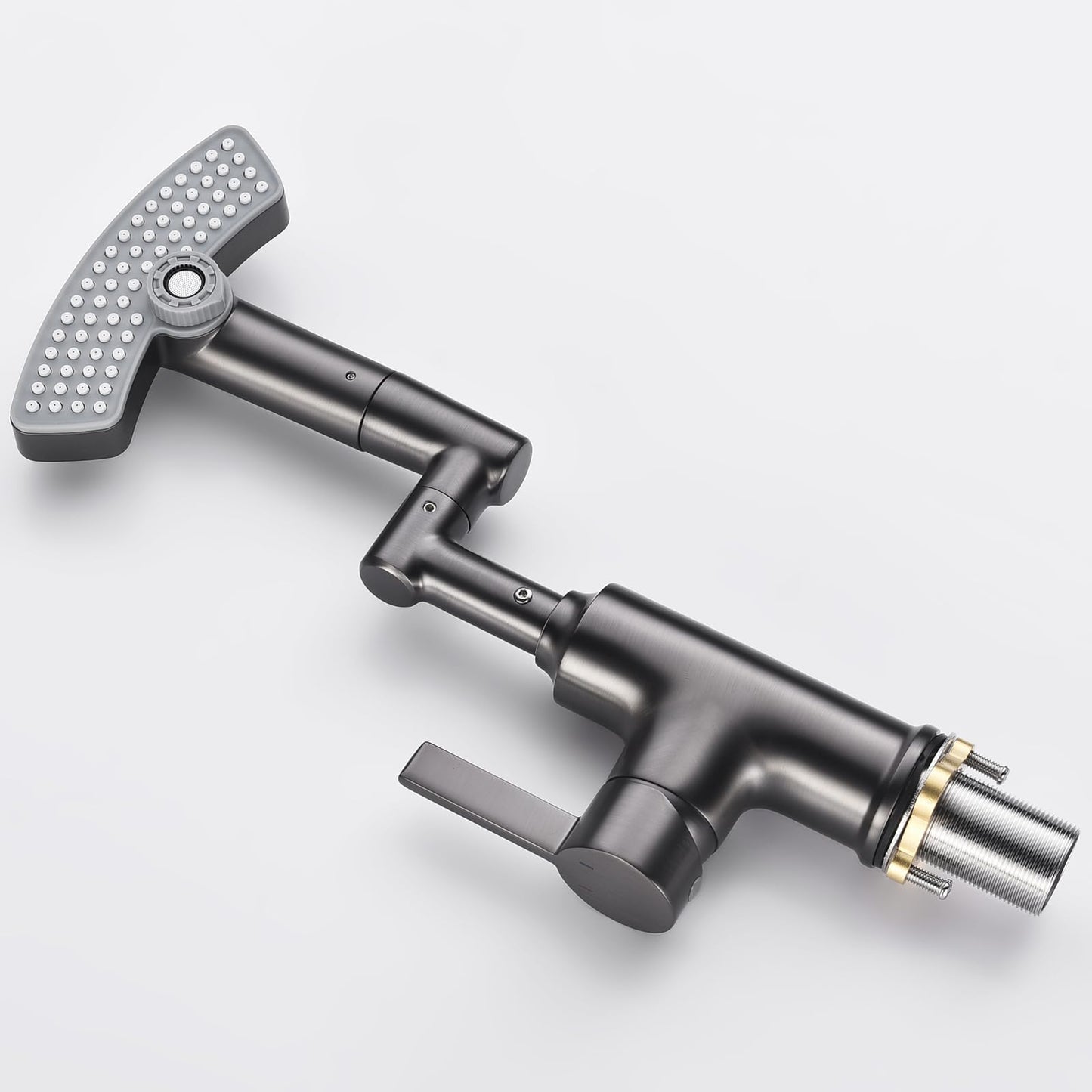 Mitigeur Lavabo Affichage Numérique LED Robinet Lavabo Gris Pistolet Robinet Cascade, Rotation à 360° Robinet Salle de Bain 3 Fonctions Mitigeur Salle de Bain