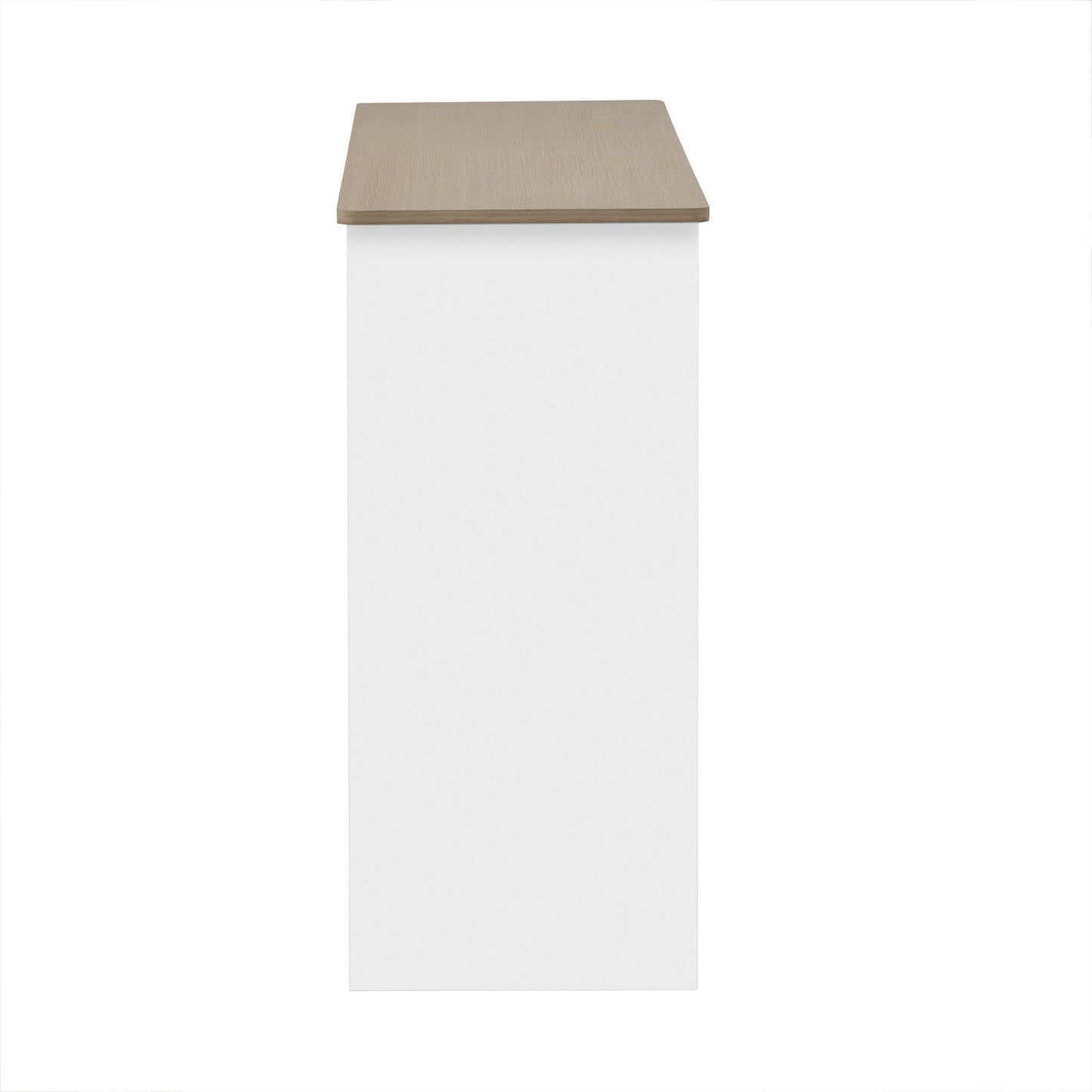 SHUGUANG 120 x 37 x 80 cm Bahut de Salle a Manger Blanc, Buffet Moderne avec 2 Tiroirs et 2 Portes D'armoire et 2 Porte D'armoire Vitrée, Armoire de Salon pour Cuisine, Salon, Salle à Manger