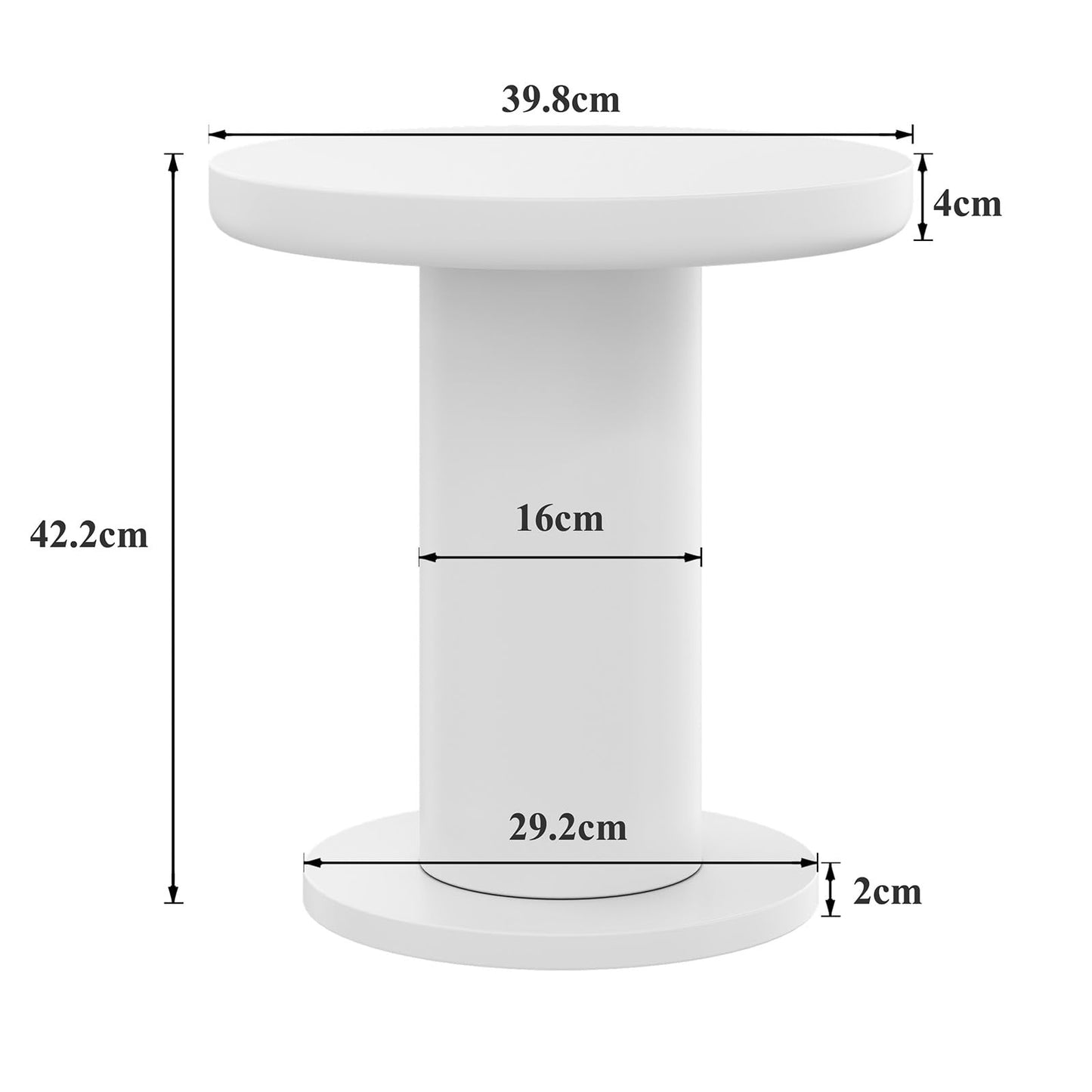 Peiaw Table Basse,Table Basse Minimaliste Moderne,Ensemble de Table Basse Ronde,Table Basse Style crème Blanc,Colonne de Support cylindrique,Table Basse 39,8 x 39,8 x 42,2 + 100 x 100 x 40 cm