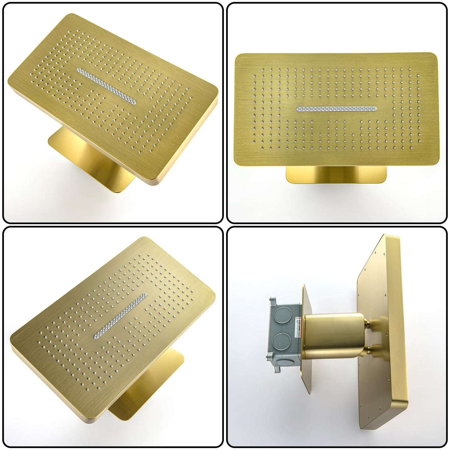 OihPaw Colonne de Douche Thermostatique Douche Encastrable Affichage Numérique Colonne de Douche Encastrable Or Brossé Ensemble de Douche avec Pommeau de Douche,Douchette