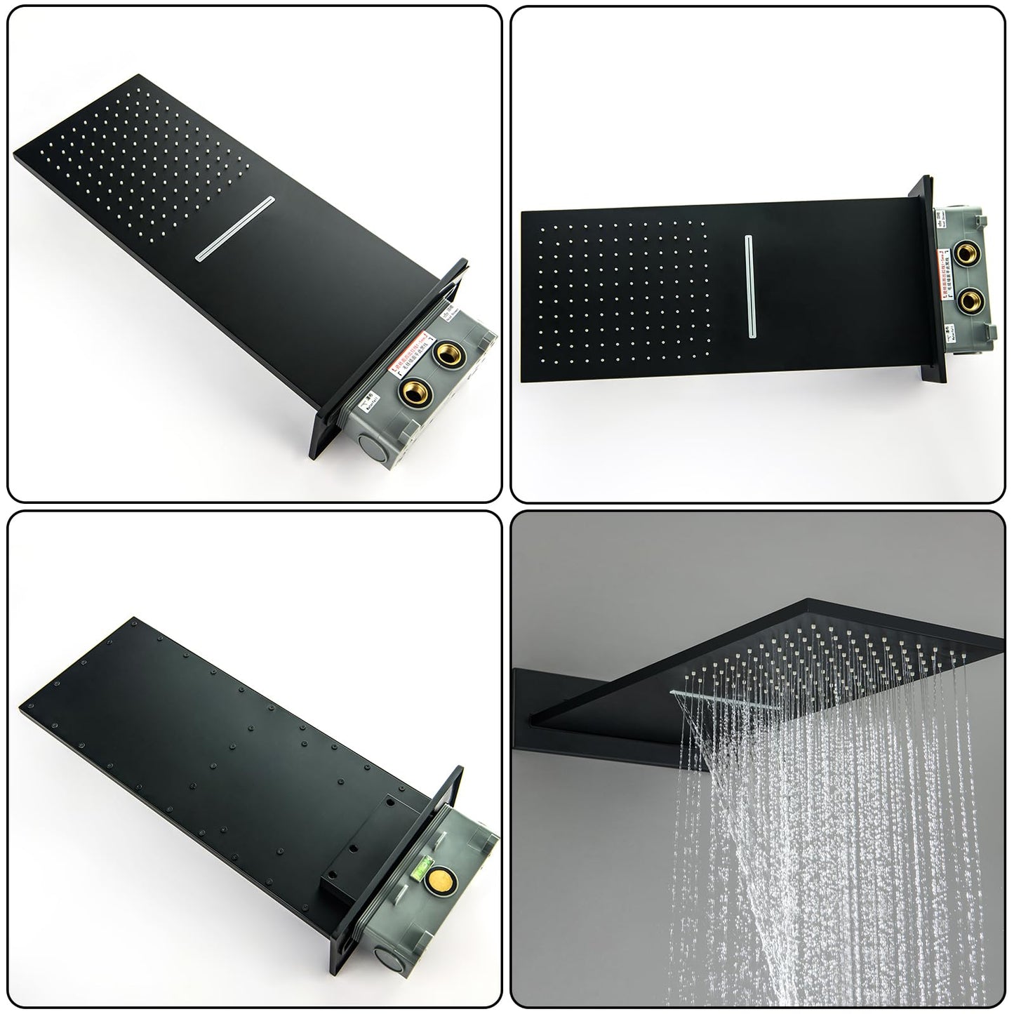 OihPaw Colonne de Douche Thermostatique Douche Encastrable Affichage Numérique Colonne de Douche Encastrable Noir Ensemble de Douche avec 3 Fonctions Pommeau de Douche,Douchette