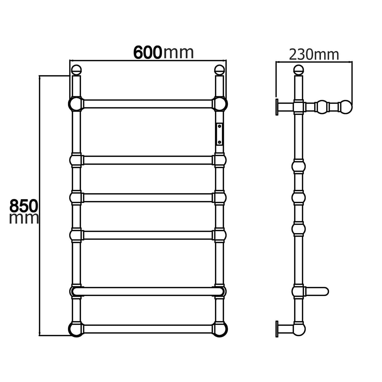 Sèche Serviettes Électrique Mural 80W, 850 * 600mm WiFi Chauffe-Serviettes Électrique, Intelligent Radiateur Porte-Serviettes Chauffant Électrique de Salle Bain avec Minuterie et Shelf, Blue