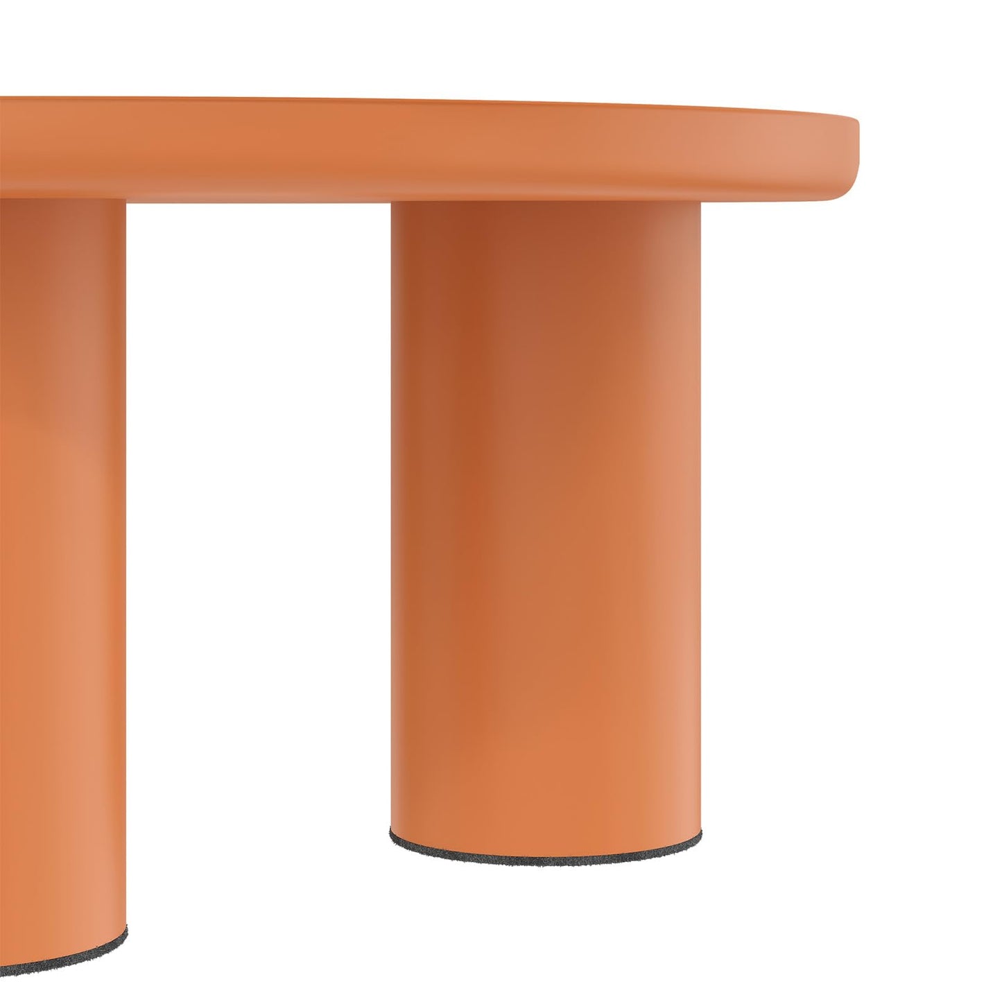 Peiaw Table Basse,Table de Salon,Table Basse Minimaliste Moderne,Table Basse Ronde,Table Basse de Salon Orange,Colonne de Support cylindrique,Table Basse diamètre 72,2 cm, Hauteur 35,35 cm