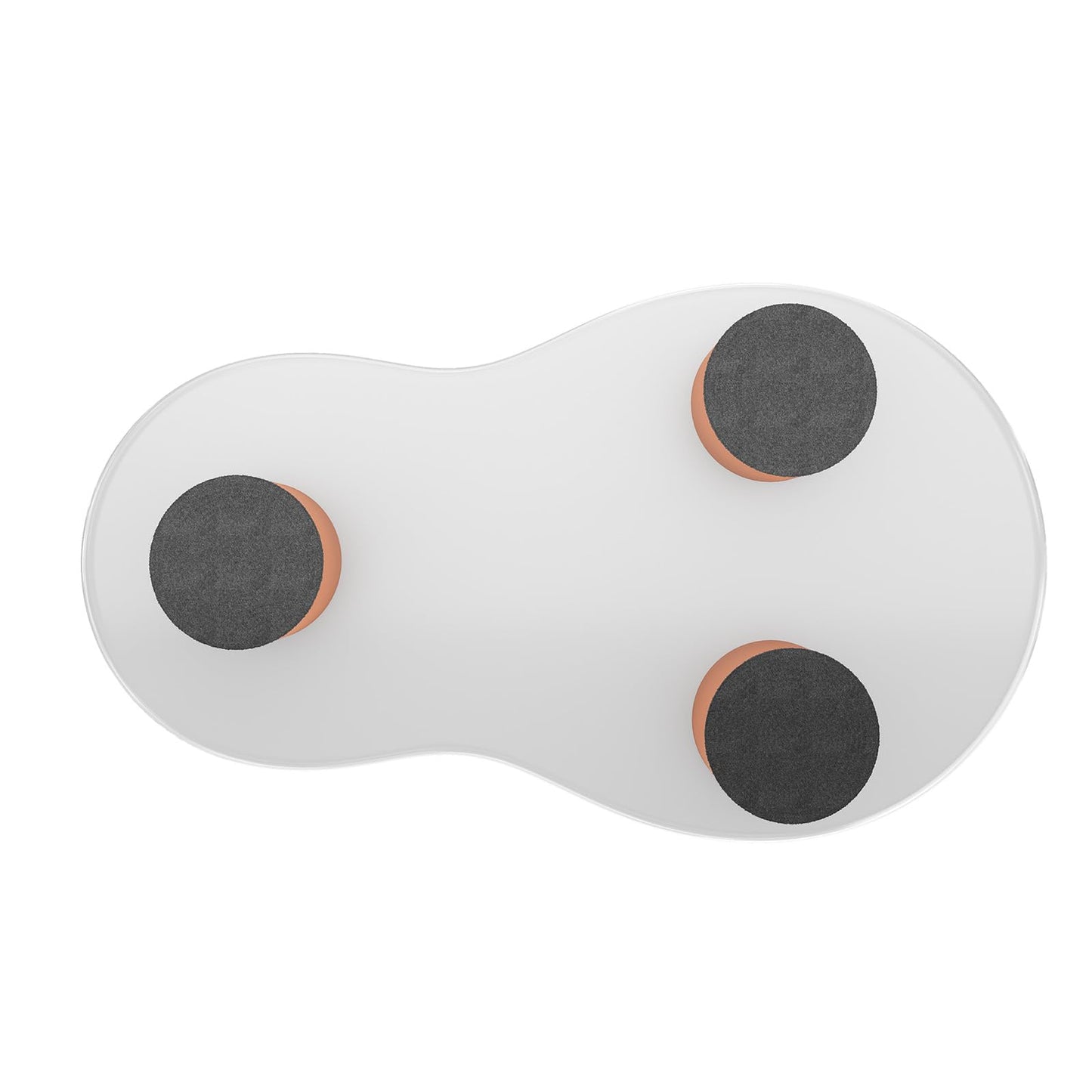 Peiaw Table Basse,Table Basse Minimaliste Moderne,Table Basse en Forme de Nuage,Table Basse Blanc et Orange,Colonne de Support cylindrique,Longueur 99,5 cm, Largeur 43~58 cm, Hauteur 35,5 cm