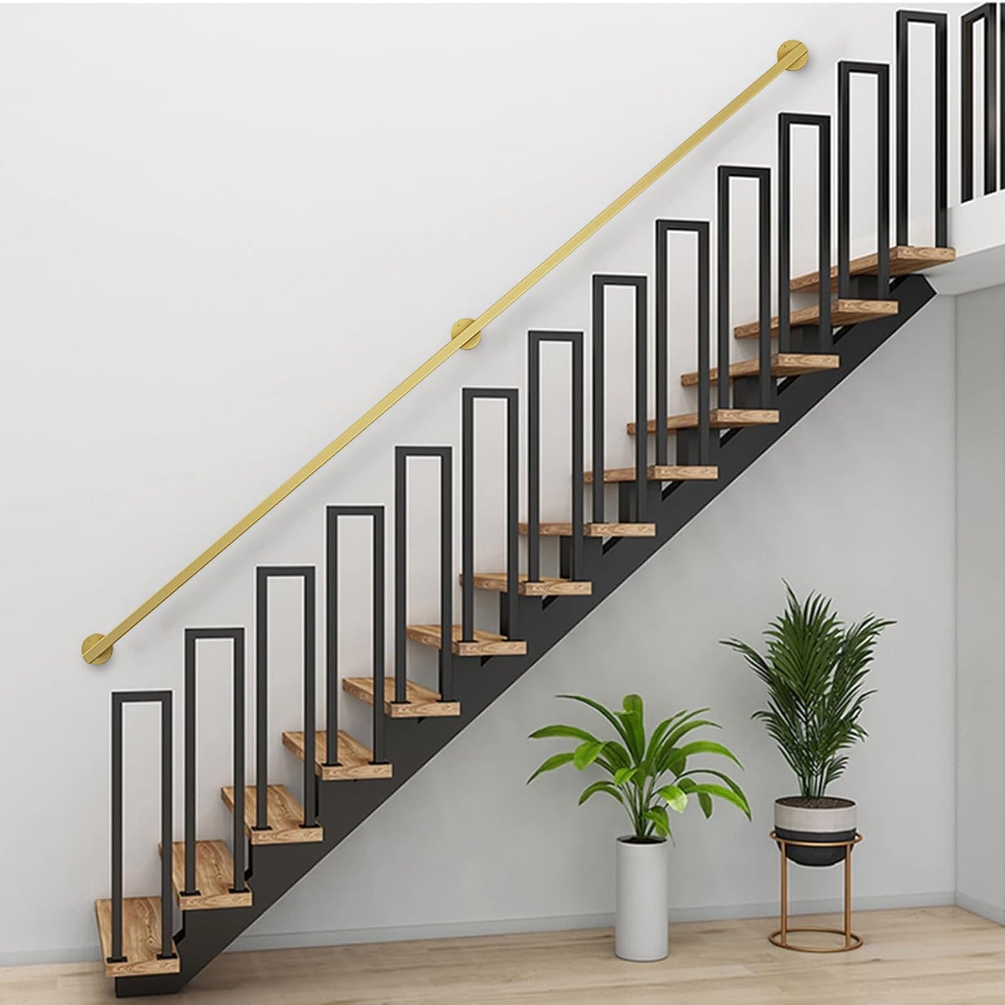 Main Courante,Main Courante pour escalier,Rampe d'escalier,Rampe escalier de Barre de Garde de rétro de Tuyau de Fer de Vent Industriel,pour Les escaliers,Les Murs,loft,Couloir