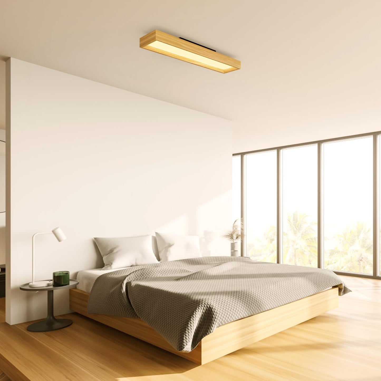 Plafonnier LED Salon, 30W Luminaire Plafonnier Cuisine Moderne, Lumière Chaude 3000k, Lampe de plafond Rectangle pour Chambre Salon Cuisine, Long 65cm