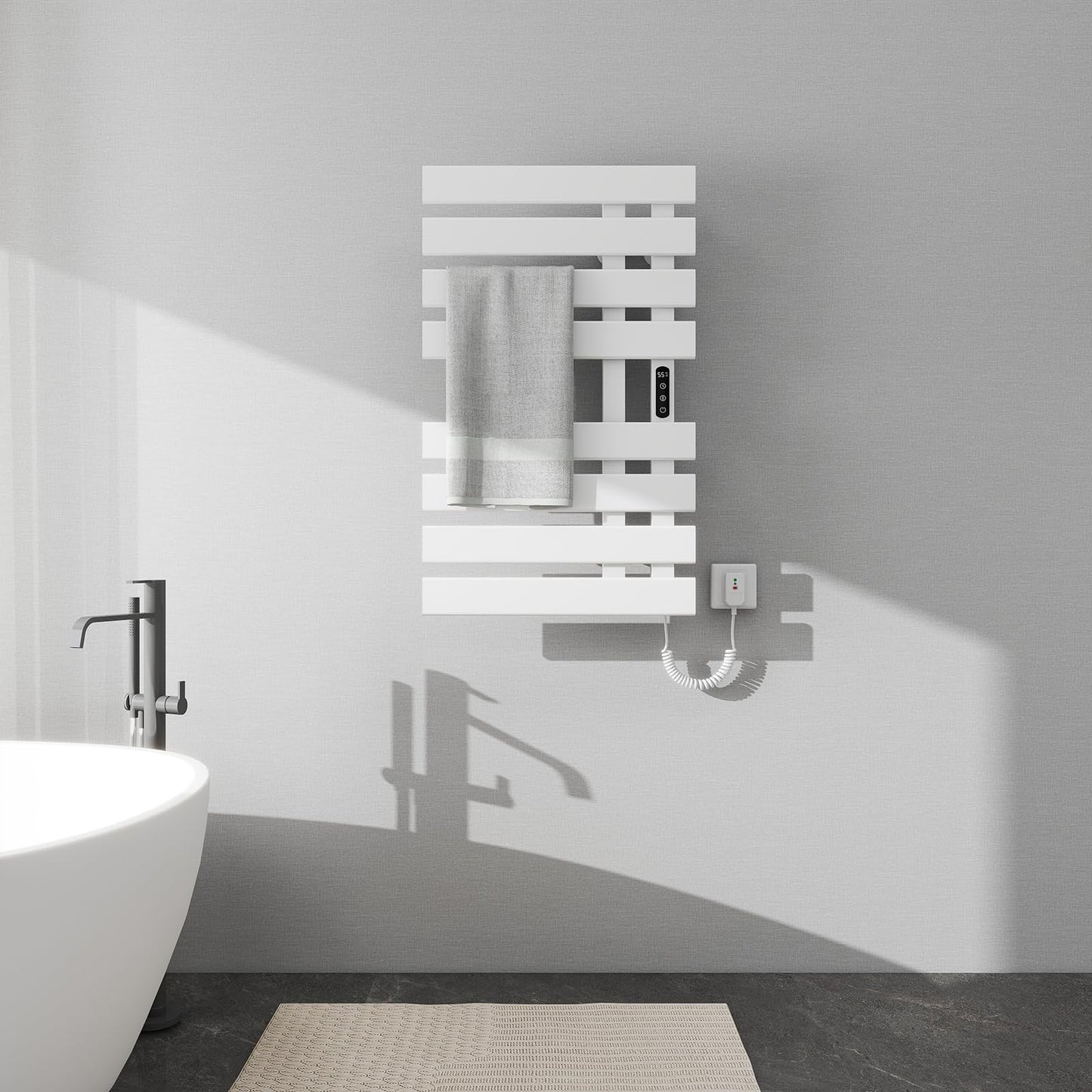 OihPaw Sèche serviette électrique,Chauffe-Serviettes à thermostat Intelligent WiFi,Porte-Serviettes électrique,820X500 cm - G560