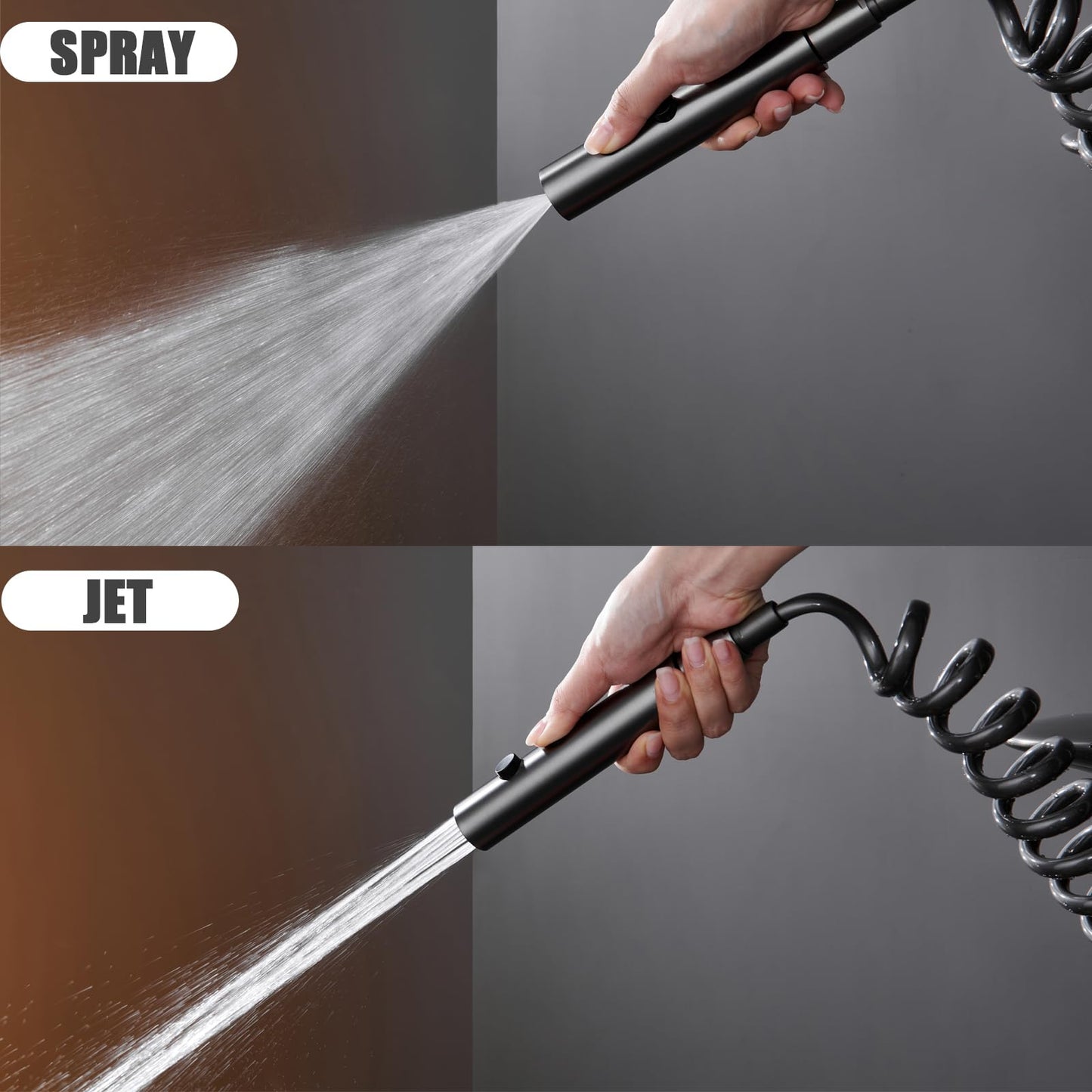 Colonne de Douche Thermostatique, Système de Douche avec Affichage Numérique LED Ensemble de Douche avec 32 * 20CM Pomme de Douche e Douchette à 3 Modes, Bec Baignoire, Bidet Douche (Gris Pistolet)