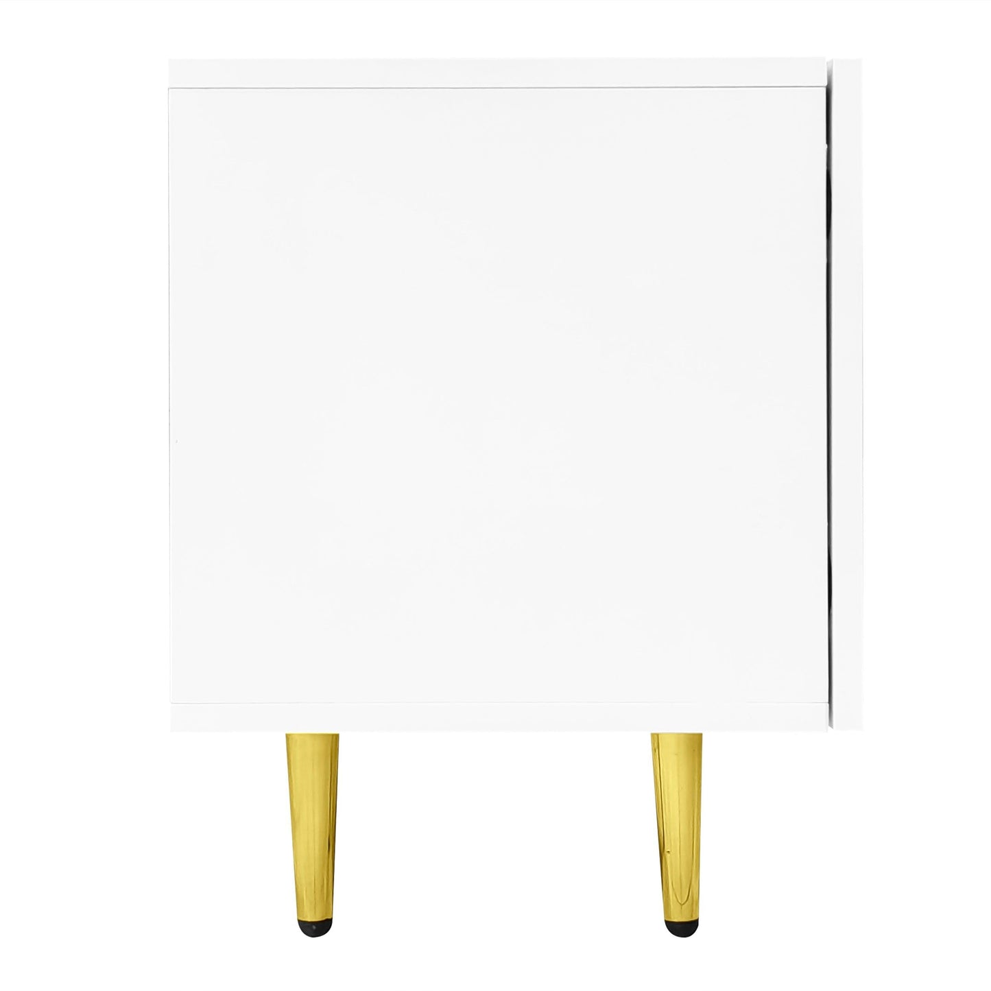 Meuble TV Moderne et Simple, 170 cm Banc TV Brillant avec Quatre Portes, Accents Dorés, Console Multimédia TV pour Les TV jusqu'à 70", Grand Espace de Rangement, Meuble Salon, Facile à Assembler