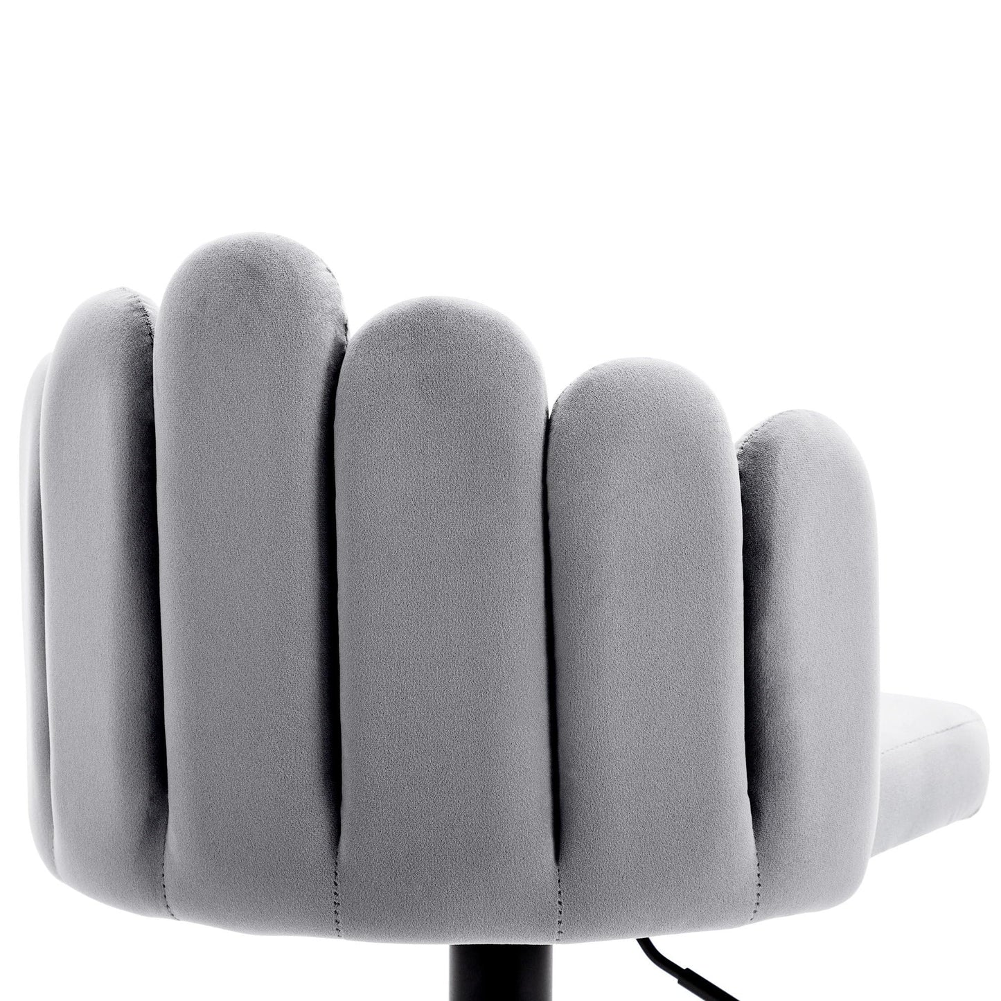 Tabouret Bar Velours Gris, Chaise de Bar lot de 2, Tabourets Réglables Hauteur (56-76 cm), Chaises Pétales avec Repose-pieds, Chaises de Loisirs Modernes, pour Restaurants, Cuisine, Comptoir, Taverne