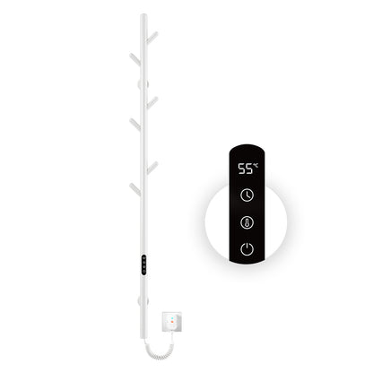 Sèche-Serviette électrique,Seche serviette salle de bain,Adiateur sèche-serviettes intelligent Noir à température constante,Porte-serviettes électrique mural,Avec 6 crochets,Sèche-serviettes électrique avec tige
