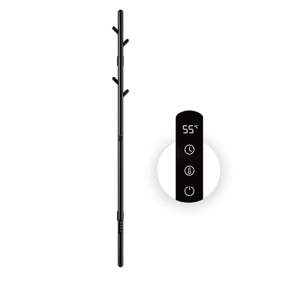Sèche-Serviette Électrique,Adiateur sèche-serviettes intelligent Noir à température constante,Seche serviette salle bain,Porte-serviettes électrique mural,Avec 5 crochets,Convient pour salle bain,salon,chambre