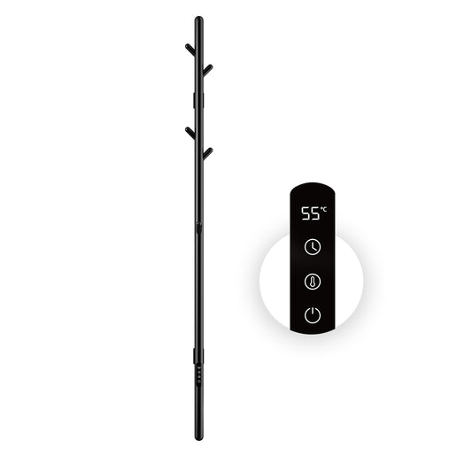 Sèche-Serviette Électrique,Adiateur sèche-serviettes intelligent Noir à température constante,Seche serviette salle bain,Porte-serviettes électrique mural,Avec 5 crochets,Convient pour salle bain,salon,chambre
