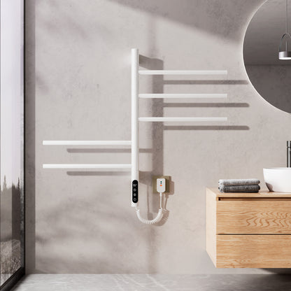 Sèche-Serviettes Électrique 660×420mm ,Avec 5 Rotations À 180° Serviettes Électrique,Avec Écran Tactile LED,réglage De La Synchronisation Et De La Température Chauffe Serviette Salle De Bain