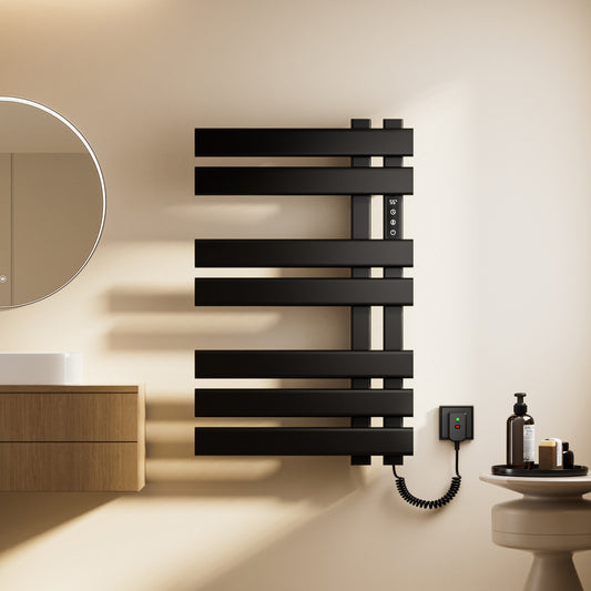 Sèche serviettes électrique,Radiateur porte serviettes électrique 450x720mm,Sèche serviettes thermostatique intelligent 235 W,Radiateur de salle de bain électrique avec minuterie à interrupteur tactile