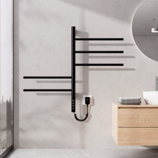Sèche-Serviettes Électrique 660×420mm ,Avec 5 Rotations À 180° Serviettes Électrique,Avec Écran Tactile LED,réglage De La Synchronisation Et De La Température Chauffe Serviette Salle De Bain