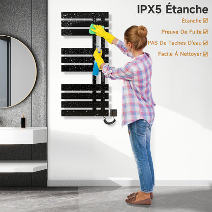 Sèche-serviette électrique, 500x1100mm Chauffe Serviette Thermostatique Intelligent, Mural Radiateur Salle de Bain, Serviettes Chauffant Seche, économie d'énergie,Affichage LED