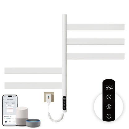 Sèche-Serviettes Électrique 675×450 Mm ,Rotation 180° Chauffe Serviette Salle De Bain,sèche Serviette Intelligent À Température Constante WiFi,Fonctionne Avec Alexa Et Google Home Et App