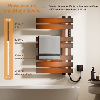 Sèche serviettes électrique,450x720mm WIFI Porte serviettes électrique,235W Porte serviettes thermostatique intelligent,Avec interrupteur tactile et minuterie,Compatible Google Home et app contrôle