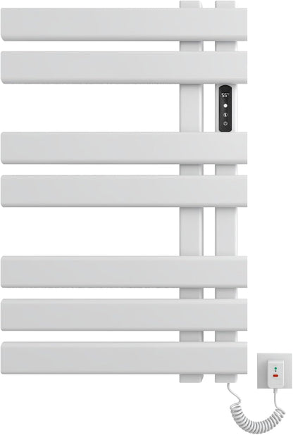 OihPaw Sèche-serviette électrique,450x720mm Radiateur Seche Serviette Salle de Bain, Affichage LED, économie d'énergie, avec Minuterie&Température Ajustable - R530
