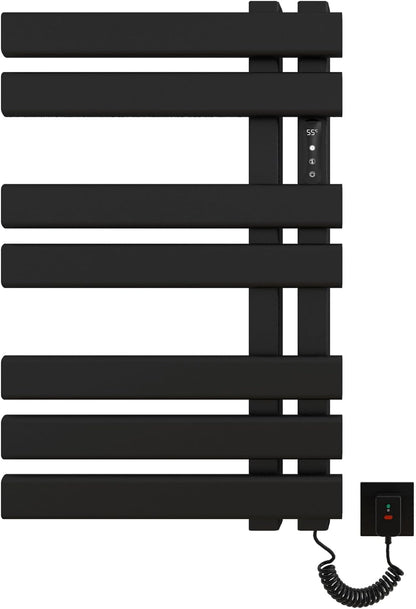 OihPaw Sèche-serviette électrique,450x720mm Radiateur Seche Serviette Salle de Bain, Affichage LED, économie d'énergie, avec Minuterie&Température Ajustable - R530