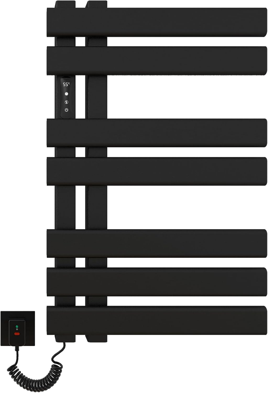 OihPaw Sèche-serviette électrique,450x720mm Radiateur Seche Serviette Salle de Bain, Affichage LED, économie d'énergie, avec Minuterie&Température Ajustable - R530