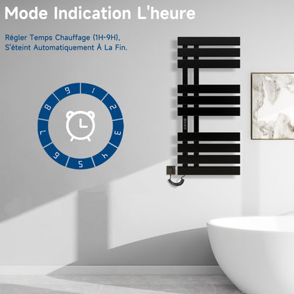 Seche Serviette Electrique, 500x1100mm, pour Commande Vocale/Tactile/APP, WiFi Sèche Serviette Électrique, pour Alexa et Google Home et APP, 380W, Radiateur Salle de Bain