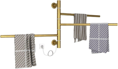 OihPaw Sèche-serviette électrique 30W Rotatif Chauffe-Serviettes 560x410mm Porte-Serviettes Chauffant Électrique Mural Température Constante Radiateur de Salle de Bain