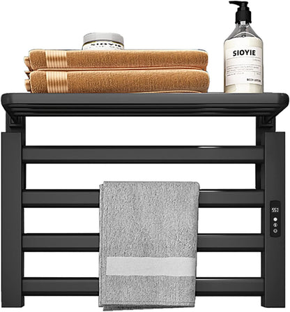OihPaw Sèche serviette électrique,Mural Porte-Serviettes Chauffant 80W Basse Consommation Porte-Serviettes électrique avec Minuterie Radiateur Seche Serviette Electrique Salle de Bain
