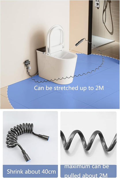 Kit Douchette Wc, Pulvérisateur De Douche, 2 Mode Pulverisateur a Main, Ensemble De Douche Bidet Avec 1-in-2-out Interrupteur À Double Commande Laiton Valve G1/2" Pour L'hygiène Personnelle (Chrome)