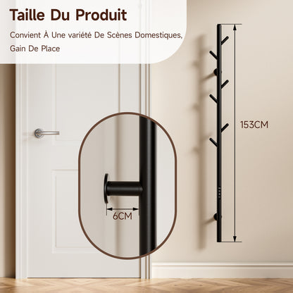 Sèche-Serviette électrique,Seche serviette salle de bain,Adiateur sèche-serviettes intelligent Noir à température constante,Porte-serviettes électrique mural,Avec 6 crochets,Sèche-serviettes électrique avec tige