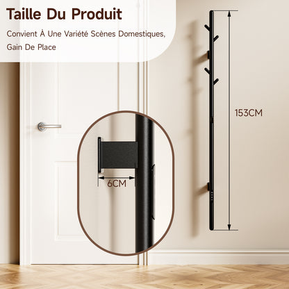 Sèche-Serviette Électrique,Adiateur sèche-serviettes intelligent Noir à température constante,Seche serviette salle bain,Porte-serviettes électrique mural,Avec 5 crochets,Convient pour salle bain,salon,chambre