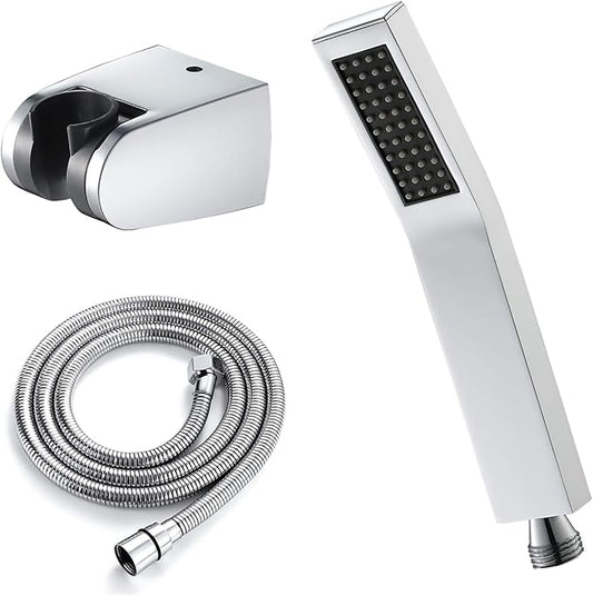 Pommeau de Douche avec Tuyau Douchette à Main Economie D'eau Laiton Pomme de Douche à Main Anti Calcaire Tête de Douche avec Sortie d'eau en Silicone