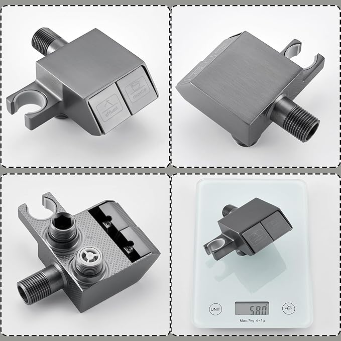 Kit Douchette WC Noir Pulvérisateur de Toilette pour Bidet, Laiton Douchette Toilette WC Un Entré Deux Sortis Douchette WC Kit Complet avec Printemps Tuyau