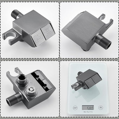 Kit Douchette WC Noir Pulvérisateur de Toilette pour Bidet, Laiton Douchette Toilette WC Un Entré Deux Sortis Douchette WC Kit Complet avec Printemps Tuyau