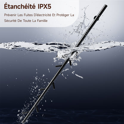 Sèche-Serviette électrique,Seche serviette salle de bain,Adiateur sèche-serviettes intelligent Noir à température constante,Porte-serviettes électrique mural,Avec 6 crochets,Sèche-serviettes électrique avec tige