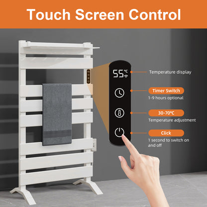 OihPaw Sèche-Serviettes électrique avec étagère,500mm x 880mm sèche-Serviettes avec pieds,313W,écran LED,WiFi Compatible avec App Alexa Google Assistant