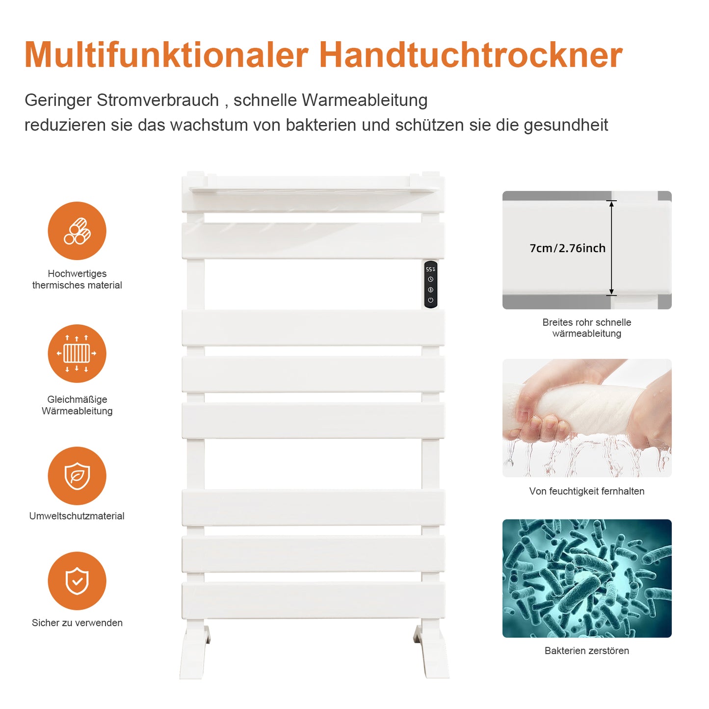 OihPaw Sèche-Serviettes électrique avec étagère,500mm x 880mm sèche-Serviettes avec pieds,313W,écran LED,WiFi Compatible avec App Alexa Google Assistant