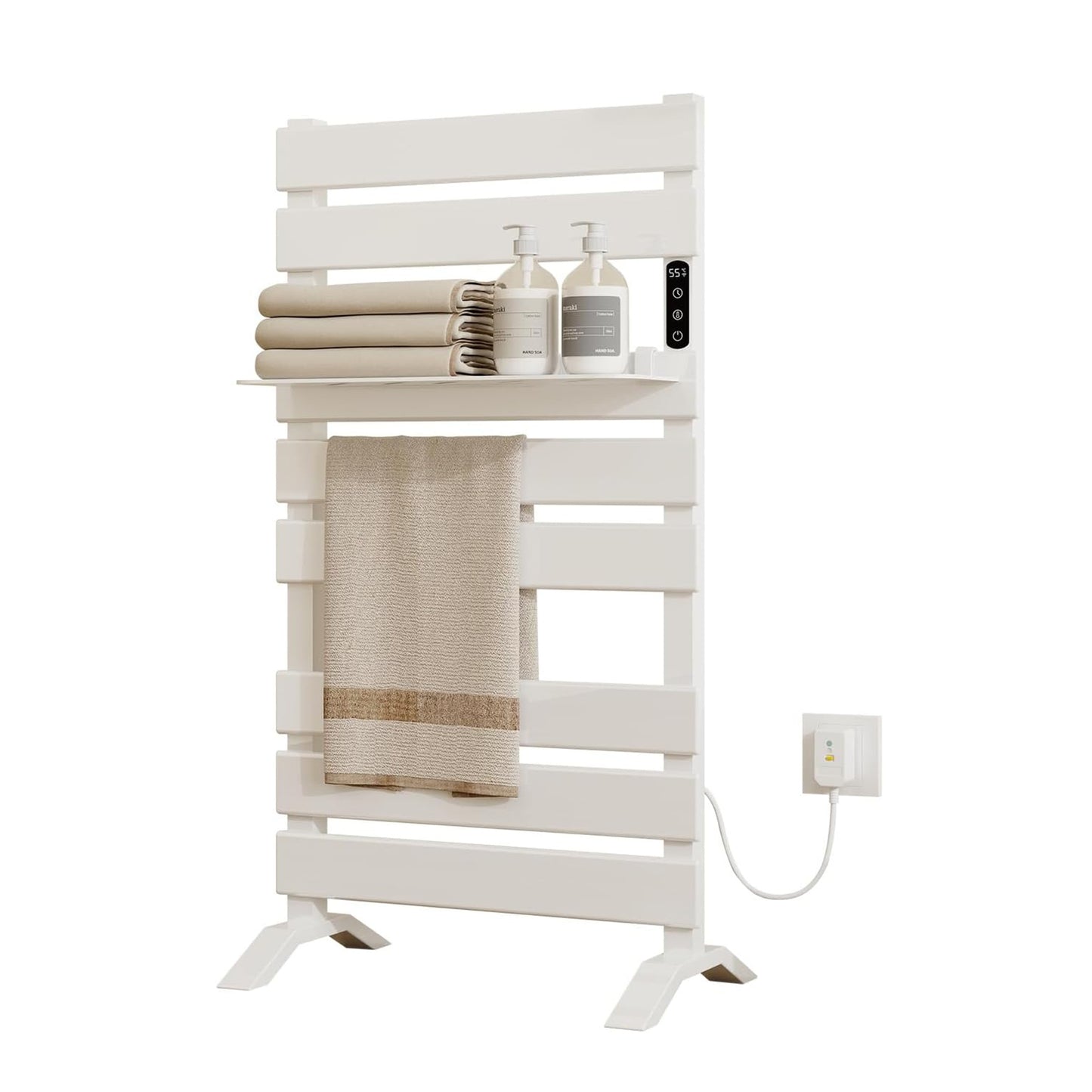 OihPaw Sèche-Serviettes électrique avec étagère,500mm x 880mm sèche-Serviettes avec pieds,313W,écran LED,WiFi Compatible avec App Alexa Google Assistant