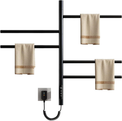 Elektrischer Handtuchtrockner, WiFi Smart Thermostat Handtuchwärmer, für Alexa und Google Home und APP, 420 x 660 mm, 180° Drehung, elektrischer Handtuchhalter, Heizkörper-WiFi Grau 