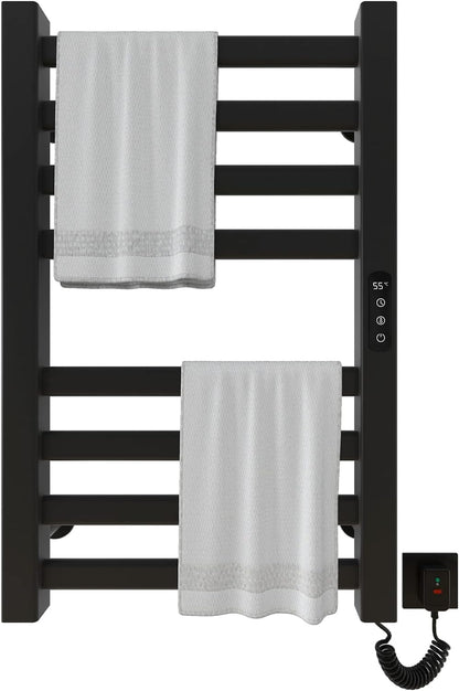 OihPaw Sèche-serviette électrique,450x700mm Porte Serviettes Chauffant Porte-Serviettes électrique Intelligent Radiateur Porte-Serviettes, Chauffage en Fibre de Carbone