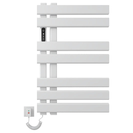 OihPaw Sèche-serviette électrique,450x720mm Radiateur Seche Serviette Salle de Bain, Affichage LED, économie d'énergie, avec Minuterie&Température Ajustable - R530